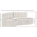 Meridian Arc Cream Boucle Fabric 3 pc Modular Sectional IMAGE 7