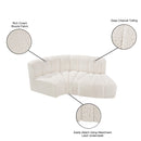 Meridian Arc Cream Boucle Fabric 3 pc Modular Sectional IMAGE 8