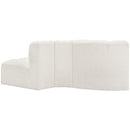 Meridian Arc Cream Boucle Fabric 3 pc Modular Sectional IMAGE 3