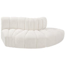 Meridian Arc Cream Boucle Fabric 3 pc Modular Sectional IMAGE 4
