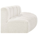 Meridian Arc Cream Boucle Fabric 3 pc Modular Sectional IMAGE 5
