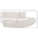Meridian Arc Cream Boucle Fabric 3 pc Modular Sectional IMAGE 6