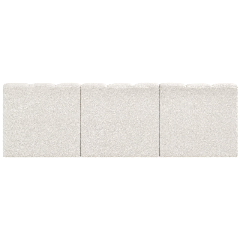 Meridian Arc Cream Boucle Fabric 3 pc Modular Sectional IMAGE 3