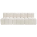 Meridian Arc Cream Boucle Fabric 3 pc Modular Sectional IMAGE 4