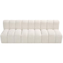 Meridian Arc Cream Boucle Fabric 3 pc Modular Sectional IMAGE 5