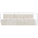 Meridian Arc Cream Boucle Fabric 3 pc Modular Sectional IMAGE 8