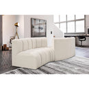 Meridian Arc Cream Boucle Fabric 4 pc Modular Sectional IMAGE 2