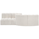 Meridian Arc Cream Boucle Fabric 4 pc Modular Sectional IMAGE 3