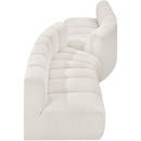 Meridian Arc Cream Boucle Fabric 4 pc Modular Sectional IMAGE 4