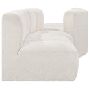 Meridian Arc Cream Boucle Fabric 4 pc Modular Sectional IMAGE 5