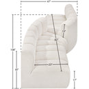 Meridian Arc Cream Boucle Fabric 4 pc Modular Sectional IMAGE 7