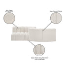 Meridian Arc Cream Boucle Fabric 4 pc Modular Sectional IMAGE 8