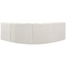 Meridian Arc Cream Boucle Fabric 4 pc Modular Sectional IMAGE 3