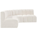 Meridian Arc Cream Boucle Fabric 4 pc Modular Sectional IMAGE 6