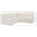 Meridian Arc Cream Boucle Fabric 4 pc Modular Sectional IMAGE 8