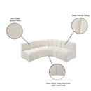 Meridian Arc Cream Boucle Fabric 4 pc Modular Sectional IMAGE 9