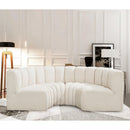 Meridian Arc Cream Boucle Fabric 4 pc Modular Sectional IMAGE 2