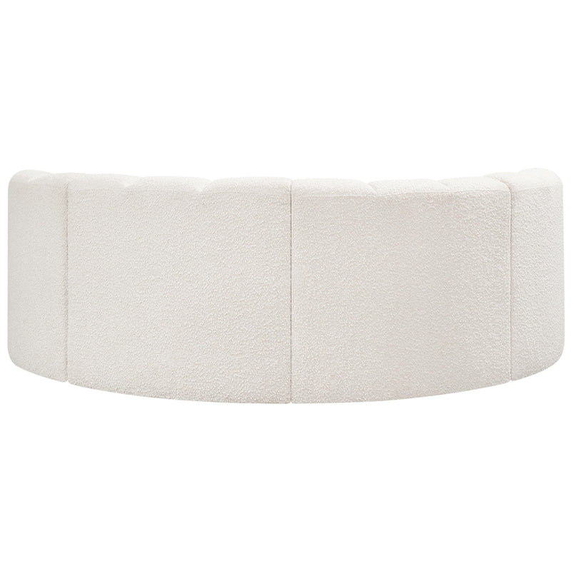 Meridian Arc Cream Boucle Fabric 4 pc Modular Sectional IMAGE 3