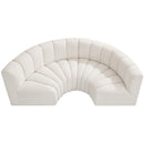 Meridian Arc Cream Boucle Fabric 4 pc Modular Sectional IMAGE 5