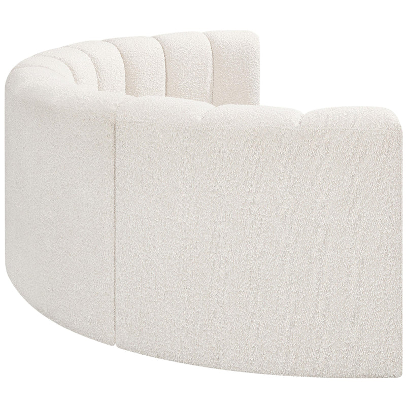 Meridian Arc Cream Boucle Fabric 4 pc Modular Sectional IMAGE 6