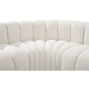 Meridian Arc Cream Boucle Fabric 4 pc Modular Sectional IMAGE 7