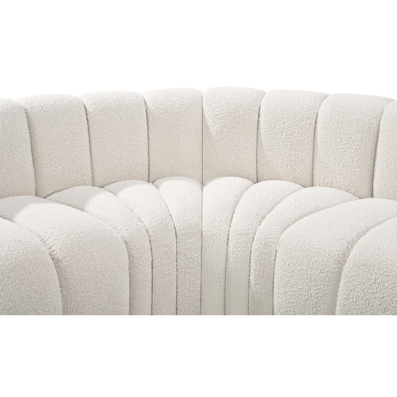 Meridian Arc Cream Boucle Fabric 4 pc Modular Sectional IMAGE 7