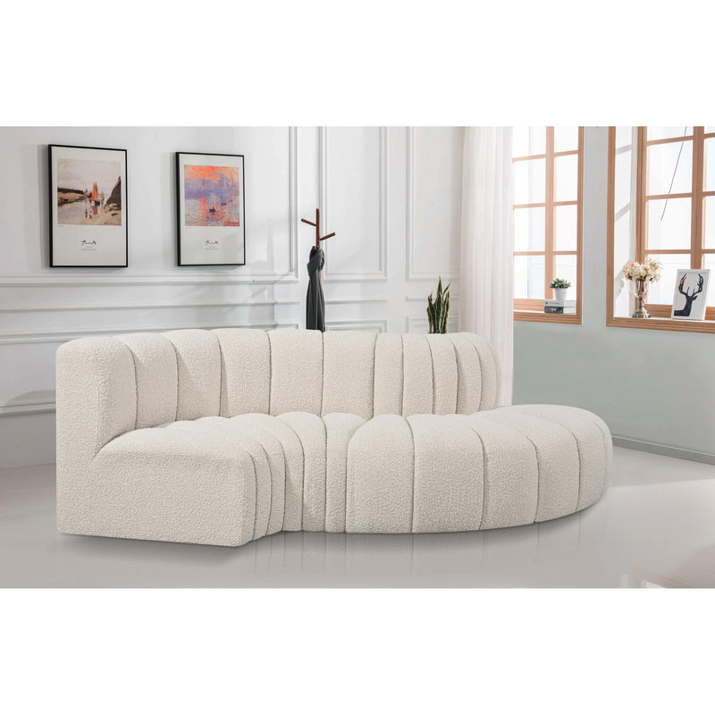 Meridian Arc Cream Boucle Fabric 4 pc Modular Sectional IMAGE 2