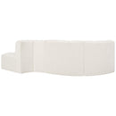 Meridian Arc Cream Boucle Fabric 4 pc Modular Sectional IMAGE 3