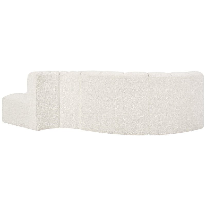 Meridian Arc Cream Boucle Fabric 4 pc Modular Sectional IMAGE 3