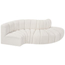 Meridian Arc Cream Boucle Fabric 4 pc Modular Sectional IMAGE 5