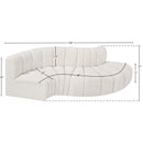 Meridian Arc Cream Boucle Fabric 4 pc Modular Sectional IMAGE 6