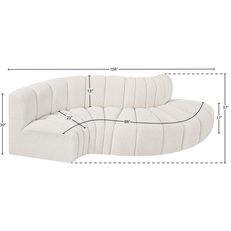 Meridian Arc Cream Boucle Fabric 4 pc Modular Sectional IMAGE 6