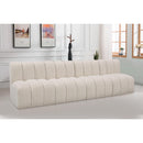 Meridian Arc Cream Boucle Fabric 4 pc Modular Sectional IMAGE 2
