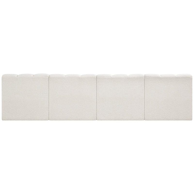 Meridian Arc Cream Boucle Fabric 4 pc Modular Sectional IMAGE 3