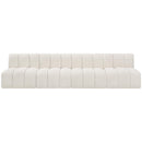 Meridian Arc Cream Boucle Fabric 4 pc Modular Sectional IMAGE 4