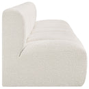 Meridian Arc Cream Boucle Fabric 4 pc Modular Sectional IMAGE 6