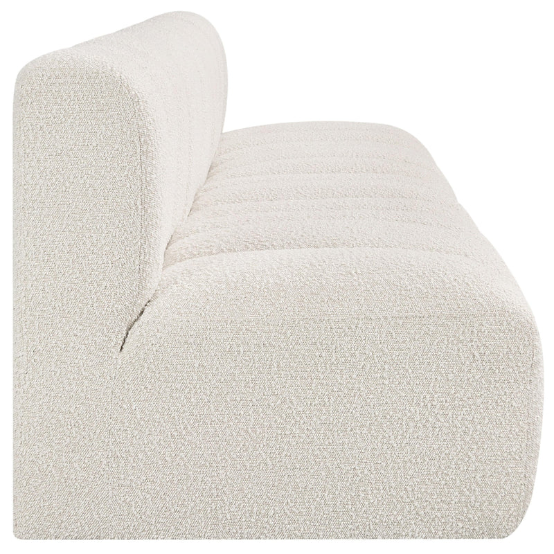 Meridian Arc Cream Boucle Fabric 4 pc Modular Sectional IMAGE 6