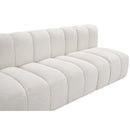 Meridian Arc Cream Boucle Fabric 4 pc Modular Sectional IMAGE 7