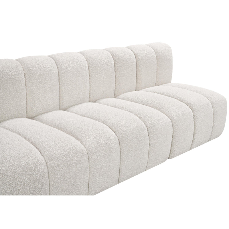 Meridian Arc Cream Boucle Fabric 4 pc Modular Sectional IMAGE 7