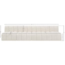 Meridian Arc Cream Boucle Fabric 4 pc Modular Sectional IMAGE 8