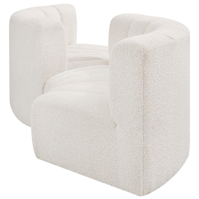 Meridian Arc Cream Boucle Fabric 4 pc Modular Sectional IMAGE 5
