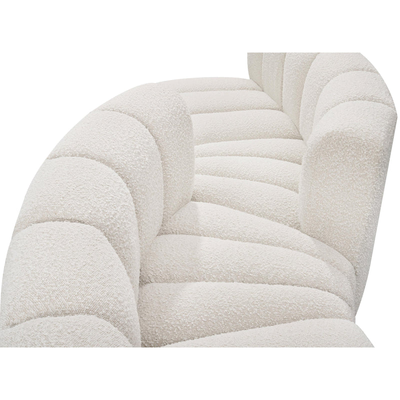 Meridian Arc Cream Boucle Fabric 4 pc Modular Sectional IMAGE 7