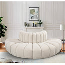 Meridian Arc Cream Boucle Fabric 4 pc Modular Sectional IMAGE 2