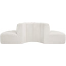 Meridian Arc Cream Boucle Fabric 4 pc Modular Sectional IMAGE 3