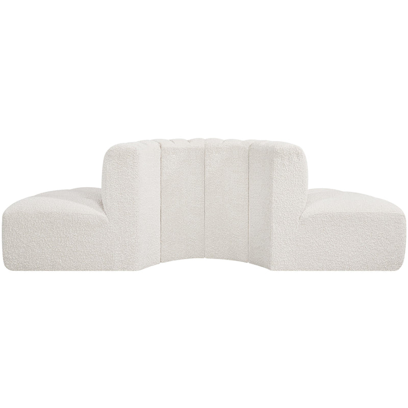 Meridian Arc Cream Boucle Fabric 4 pc Modular Sectional IMAGE 3