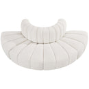 Meridian Arc Cream Boucle Fabric 4 pc Modular Sectional IMAGE 4