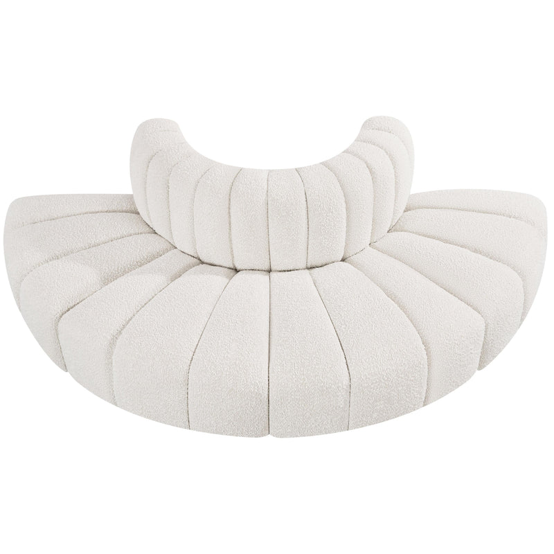 Meridian Arc Cream Boucle Fabric 4 pc Modular Sectional IMAGE 4