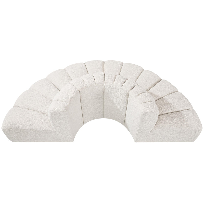 Meridian Arc Cream Boucle Fabric 4 pc Modular Sectional IMAGE 5