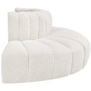 Meridian Arc Cream Boucle Fabric 4 pc Modular Sectional IMAGE 6
