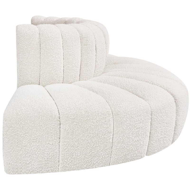 Meridian Arc Cream Boucle Fabric 4 pc Modular Sectional IMAGE 6